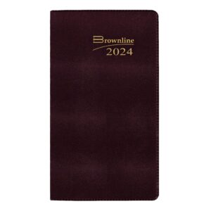 Brownline 2024 Essential Monthly Two-Year Pocket Planner, January 2024 to December 2025, Stitched Binding, 6.5" x 3.5", Assorted Colors (CA24.AST-24)