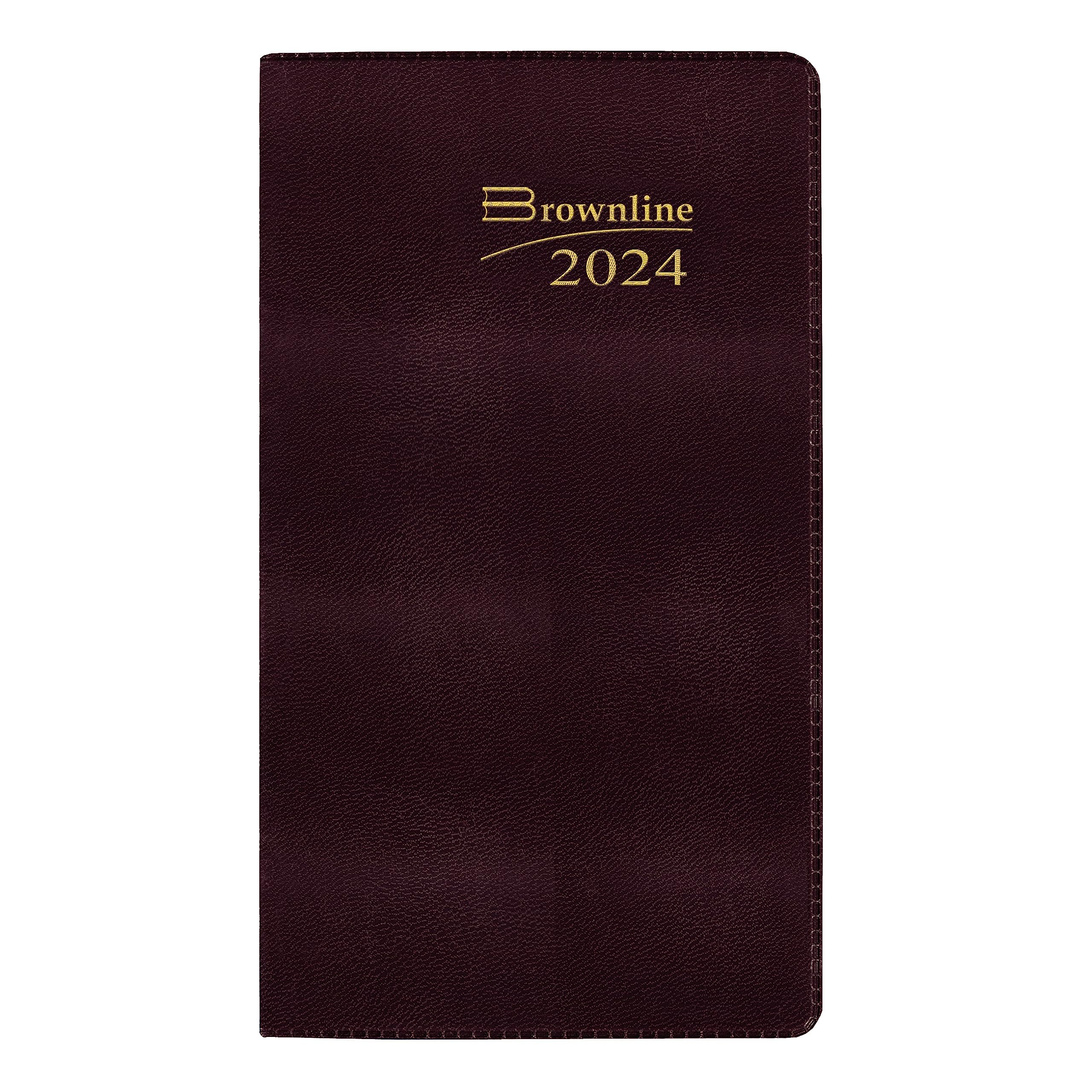 Brownline 2024 Essential Monthly Two-Year Pocket Planner, January 2024 to December 2025, Stitched Binding, 6.5" x 3.5", Assorted Colors (CA24.AST-24)