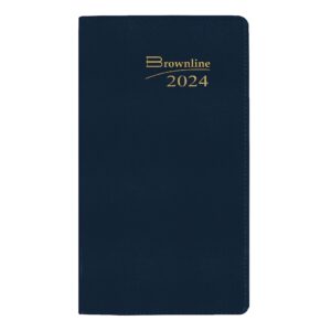 Brownline 2024 Essential Monthly Two-Year Pocket Planner, January 2024 to December 2025, Stitched Binding, 6.5" x 3.5", Assorted Colors (CA24.AST-24)