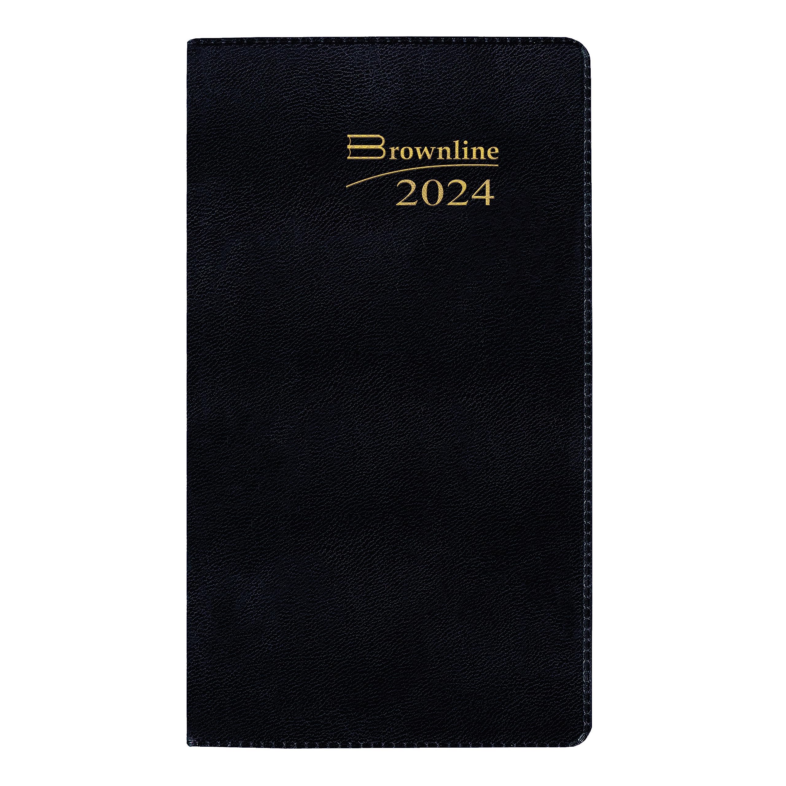 Brownline 2024 Essential Monthly Two-Year Pocket Planner, January 2024 to December 2025, Stitched Binding, 6.5" x 3.5", Assorted Colors (CA24.AST-24)