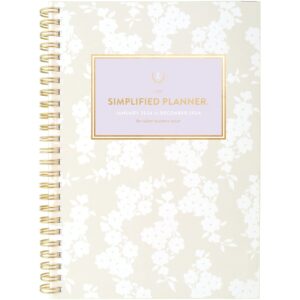2024 simplified by emily ley for at-a-glance® weekly/monthly planner, 5-1/2" x 8-1/2", cream blossoms, january to december 2024, el19-200
