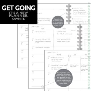 2024-2025 AT-A-GLANCE® Elevation Block-Format 13-Month Weekly/Monthly Planner, 8-1/2" x 11", Black, January 2024 to January 2025, 75950P05