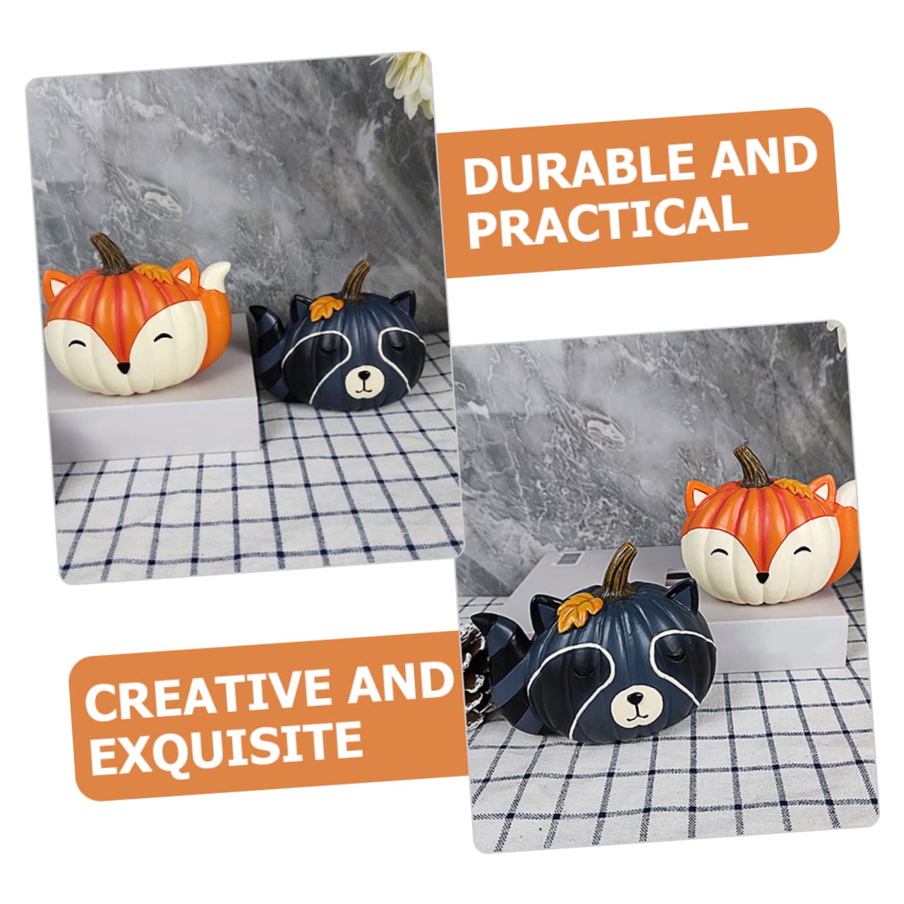 CAXUSD Pumpkin Raccoon Ornament Dinning Table Decor Home Decoration Home Decorations Pumpkin Statue Animal Statue Fake Halloween Pumpkins Pumpkin Raccoon Figurine Pumpkin Raccoon Statue