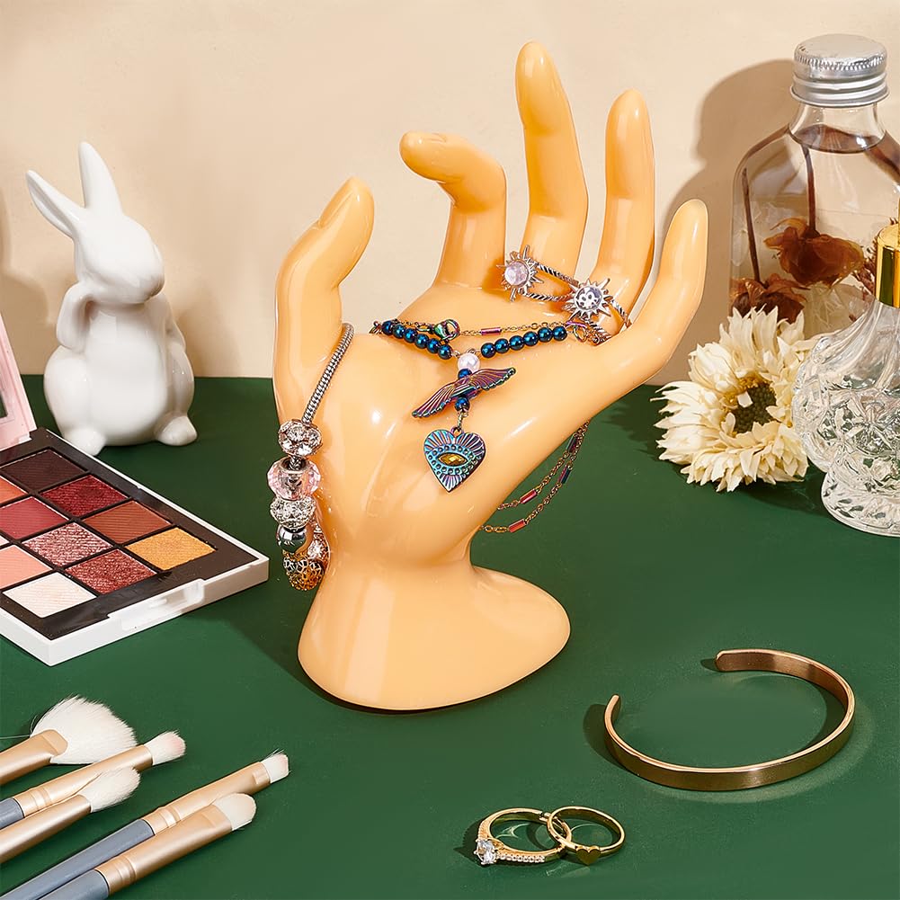 PH PandaHall Orange Hand Jewelry Holder, OK Gesture Ring Hand Holder Elegant Bracelet Holder Jewelry Support Watch Stand Mannequin Hand for Home Retail Display Organization