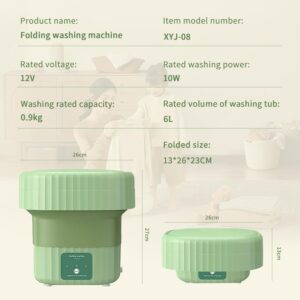 Portable Washing Machine，Foldable Mini Washing Machine - Washing Machine for Baby Clothes, Underwear or Small Items,Camping, RV, Travel, Underwear, Socks and Easy to Carry (ABS-Green)