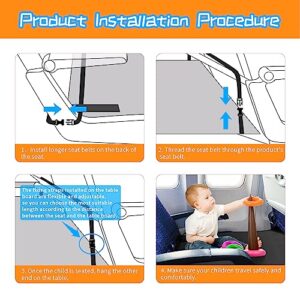 Airplane Footrest for Kids, Airplane Seat Extender for Kids with Anti-Slip Design, Portable Toddler Travel Bed, Foot Rest Hammock for Flights, Kids Travel Bed Airplane for Plane Kid(Black)