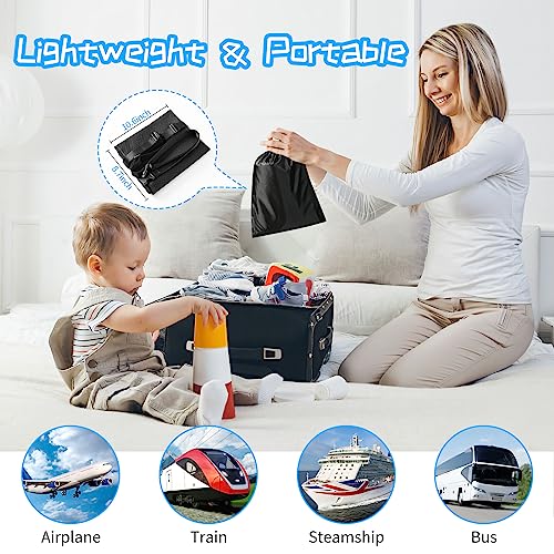 Airplane Footrest for Kids, Airplane Seat Extender for Kids with Anti-Slip Design, Portable Toddler Travel Bed, Foot Rest Hammock for Flights, Kids Travel Bed Airplane for Plane Kid(Black)