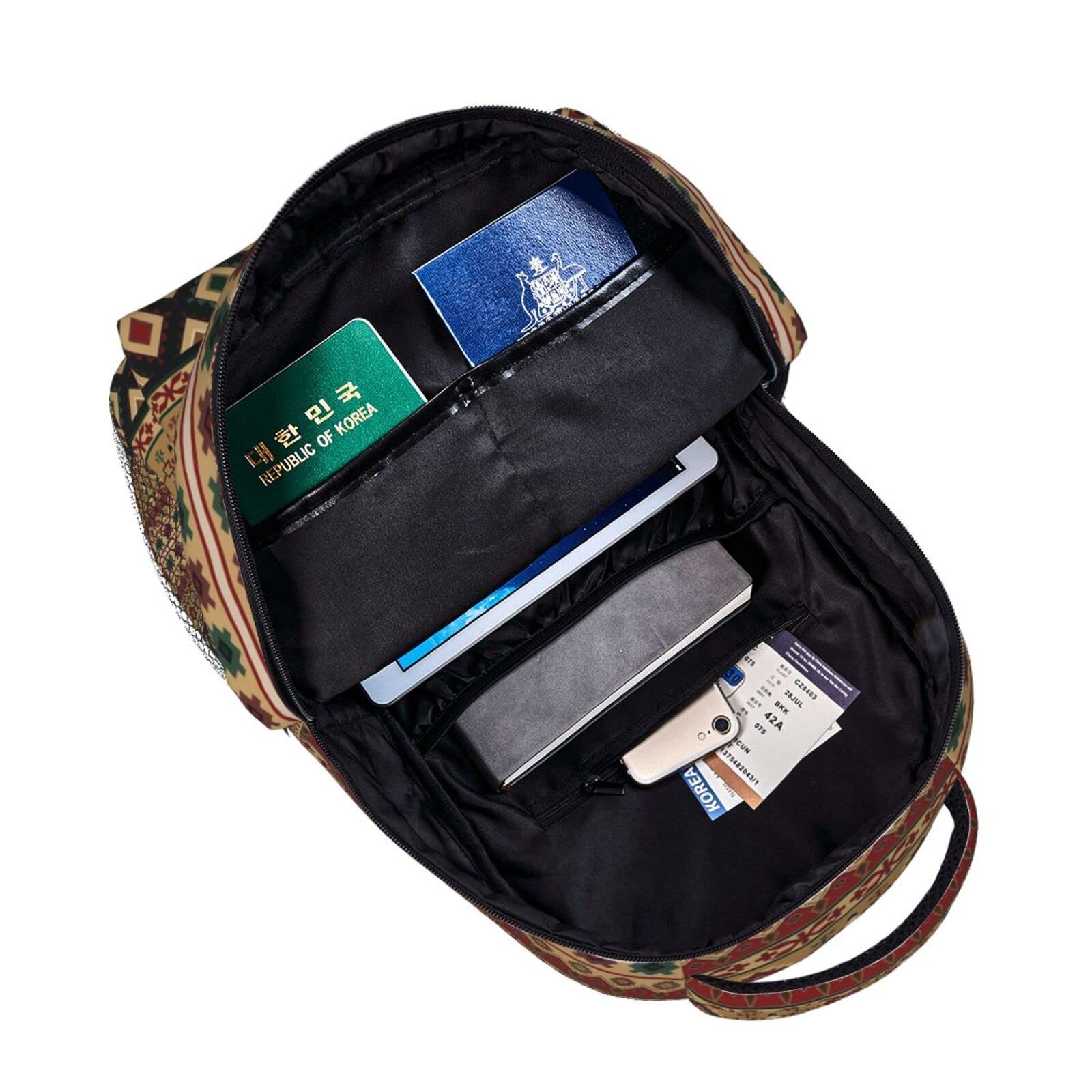 Juoritu Western Aztec Geometry Backpacks, Laptop Backpacks for Travel Work Gifts, Lightweight Bookbags for Men and Women