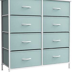 Sorbus Kids Dresser with 8 Drawers and 5 Drawer TV Stand Bundle - Matching Furniture Set - Storage Unit Organizer Chests for Clothing - Bedroom, Kids Rooms, Nursery, & Closet (Aqua)
