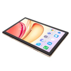 GLOGLOW Tablet, HD 10.1in Tablet 100‑240V 5.0 for School (Gold)