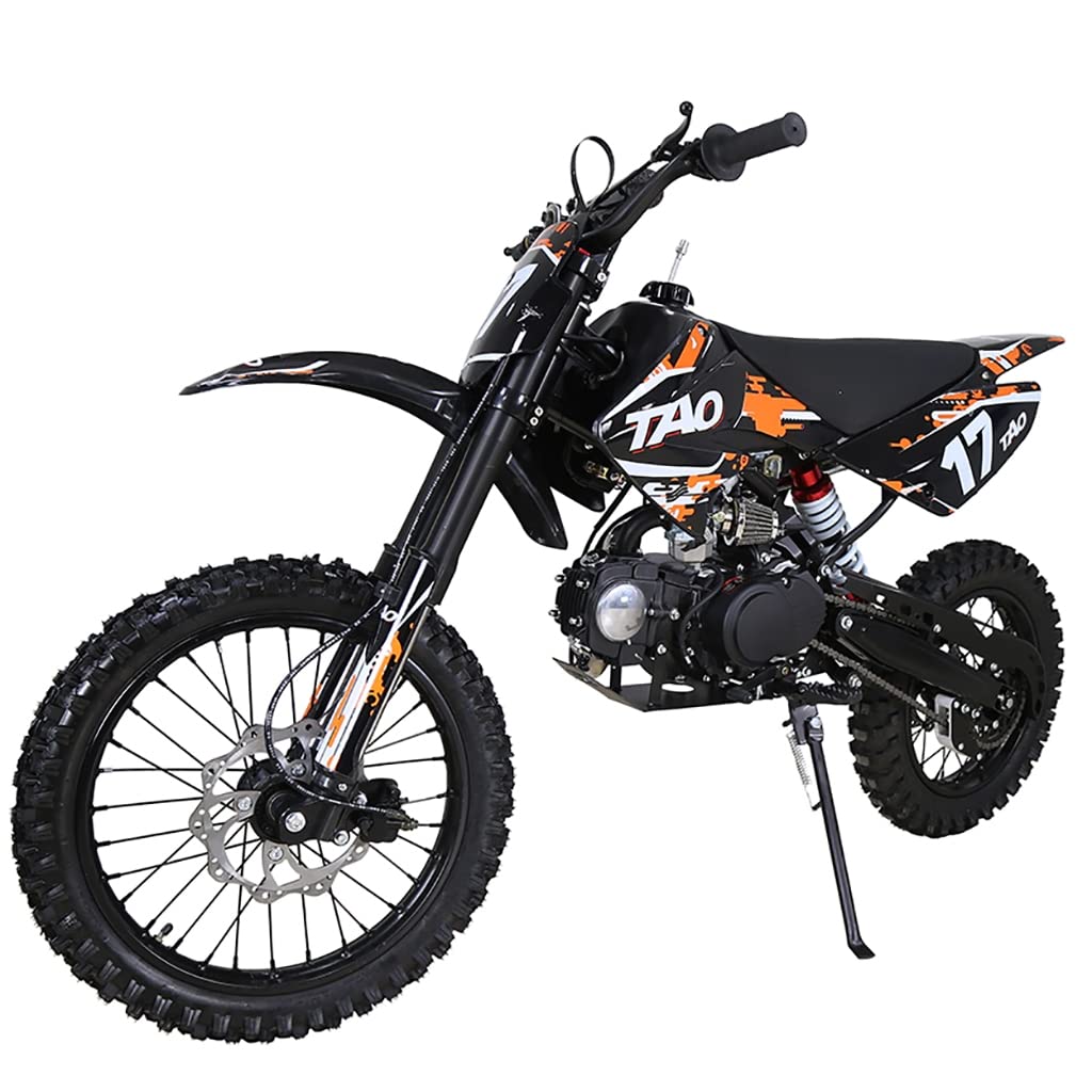 HHH TAO TAO 125cc DB-17 Adult Youth Kids Gas Dirtbike Pit Bike 17/14 inch Wheel (Black Color)