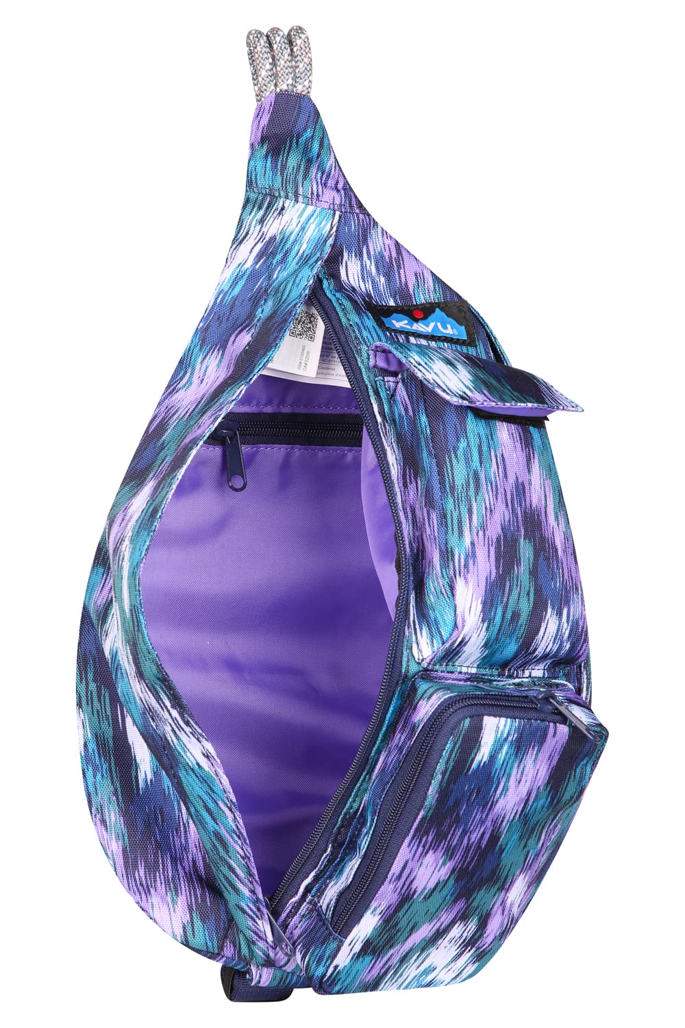 KAVU Mini Rope Sling Pack with Adjustable Rope Shoulder Strap - Glacier Ikat