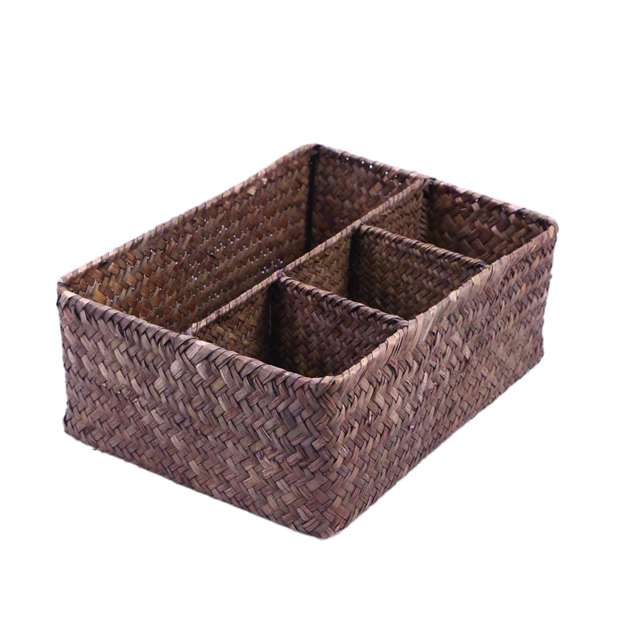 Alipis Makeup Organizer Drawers Stackable Wicker Baskets Makeup Organizer for Drawer Wicker Baskets with Lids Rectangular Wicker Basket Wicker Basket with Lid Makeup Tray Storage Showcase