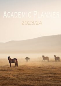 a5 wild horses academic planner diary journal 2023 2024 week to view weekly calendar book