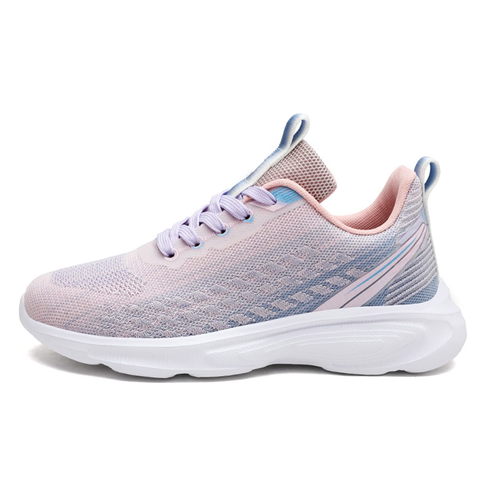 JHKUNO Running Shoes for Women Dressy Summer Women Sneakers Fashion Casual Baseball Sneaker Air Cushion Elastic Sports Shoes Pink,7.5