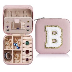 yqljew travel jewelry case for girls, b initial jewelry box | small jewelry box | teen girl gifts for teenage girls | birthday gifts for girls | travel gifts for girls | travel jewelry organizer