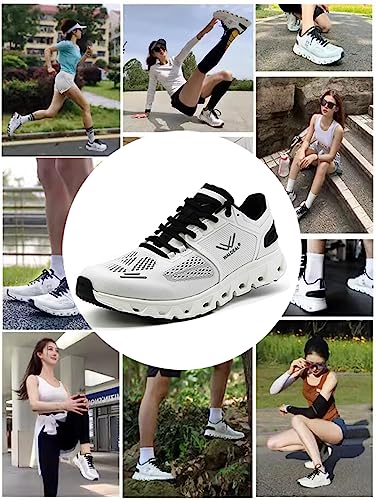 Waldeal Women's Trail Running Shoes - Lightweight Breathable Athletic Sneakers for Outdoor Hiking-8.5 White/Black