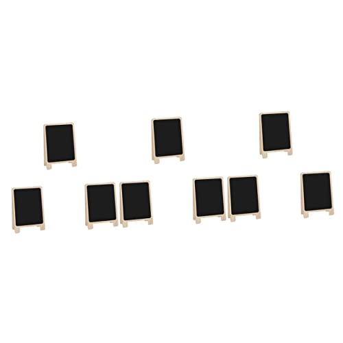 STOBOK 9 Pcs Message Board Desk Top Decor Buffet Labels Wedding Table Decor Mini Display Blackboard Table Guest Numbers Decor Black Board Message Sign Memo Boards Wooden Writing Borads