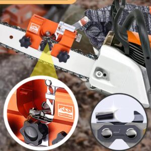 Freeyou Chainsaw Sharpener, Chainsaw Sharpening Jig Kit with Tungsten Burr and Portable Storage Bag, Hand-Cranked Sharpening Tool for 8-22 inches Chain Saws and Electric Saws. (Tungsten Burr)