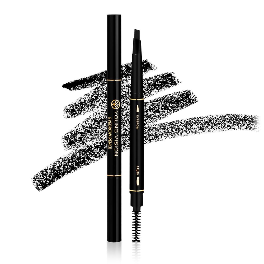 Eyebrow pencil eyebrow Eyebrow Retractable Definer Pencil, eyebrow stylist shape and fill eyebrow pencil, professional eye makeup (01 Black)