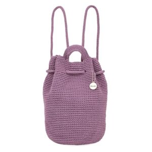the sak small dylan backpack in crochet, adjustable backstrap, heather