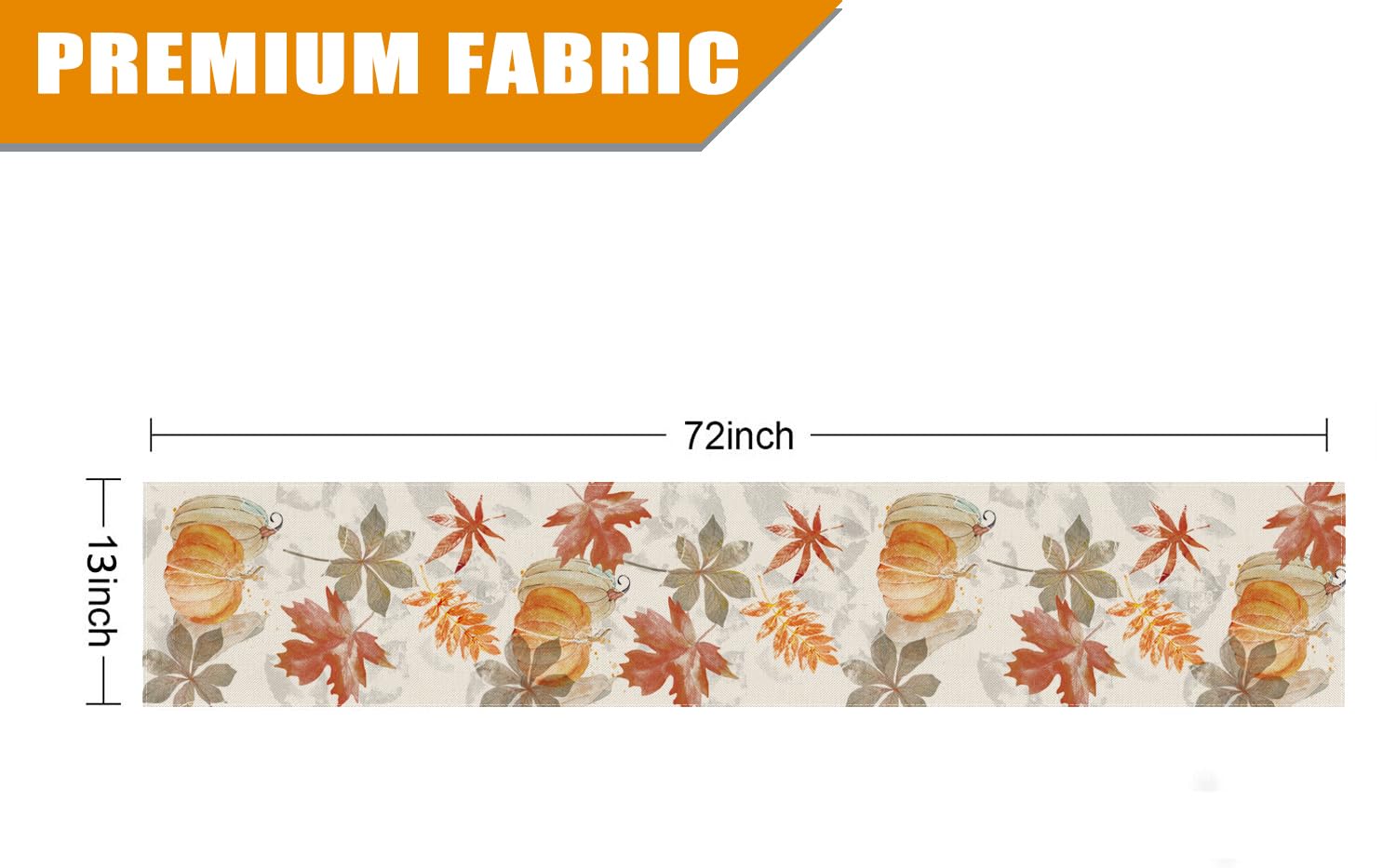 Fall Table Runner Pumpkin Maple Leaf Watercolor Vintage Table Runners Seasonal Autumn Thanksgiving Harvest Home Kitchen Dining Party Decorations 13x72 Inch