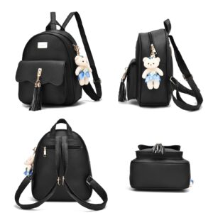 I IHAYNER Mini Backpack for Women Gifts, Cute Small Backack for Women Fashion Travel Daypacks, Mini Backpack for Women (3 Pcs, Black)