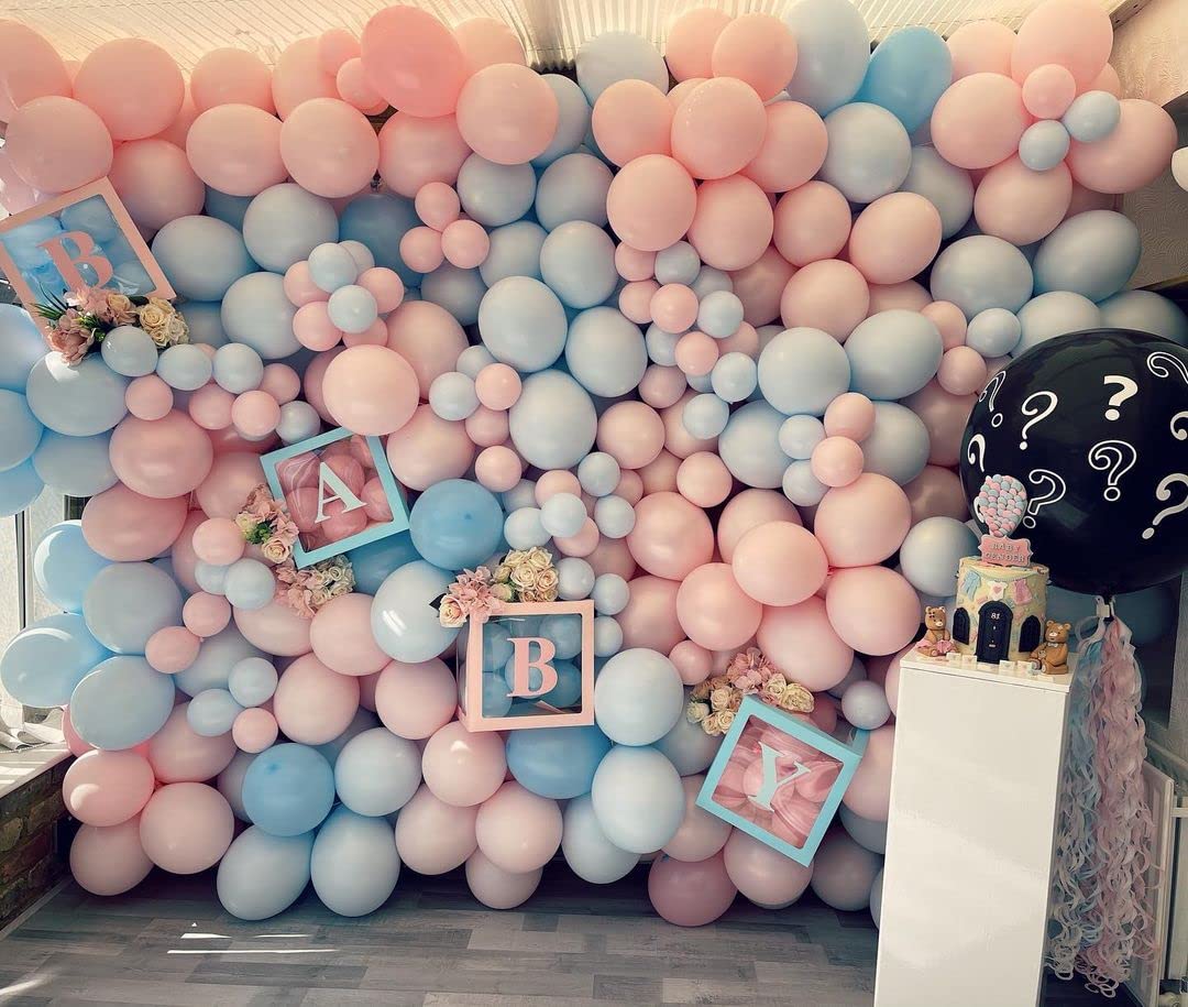 140Pcs Pastel Pink Balloons Baby Pink Balloon Garland Arch Kit 5/10/12/18 Inch Latex Pink Balloons Different Sizes as Gender Reveal Baby Shower Birthday Wedding Valentine's Day Party Decorations