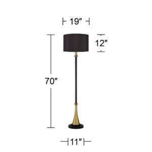 Possini Euro Design Possini Euro Burbank 70" Tall Floor Lamp with Black Shade and Dimmer