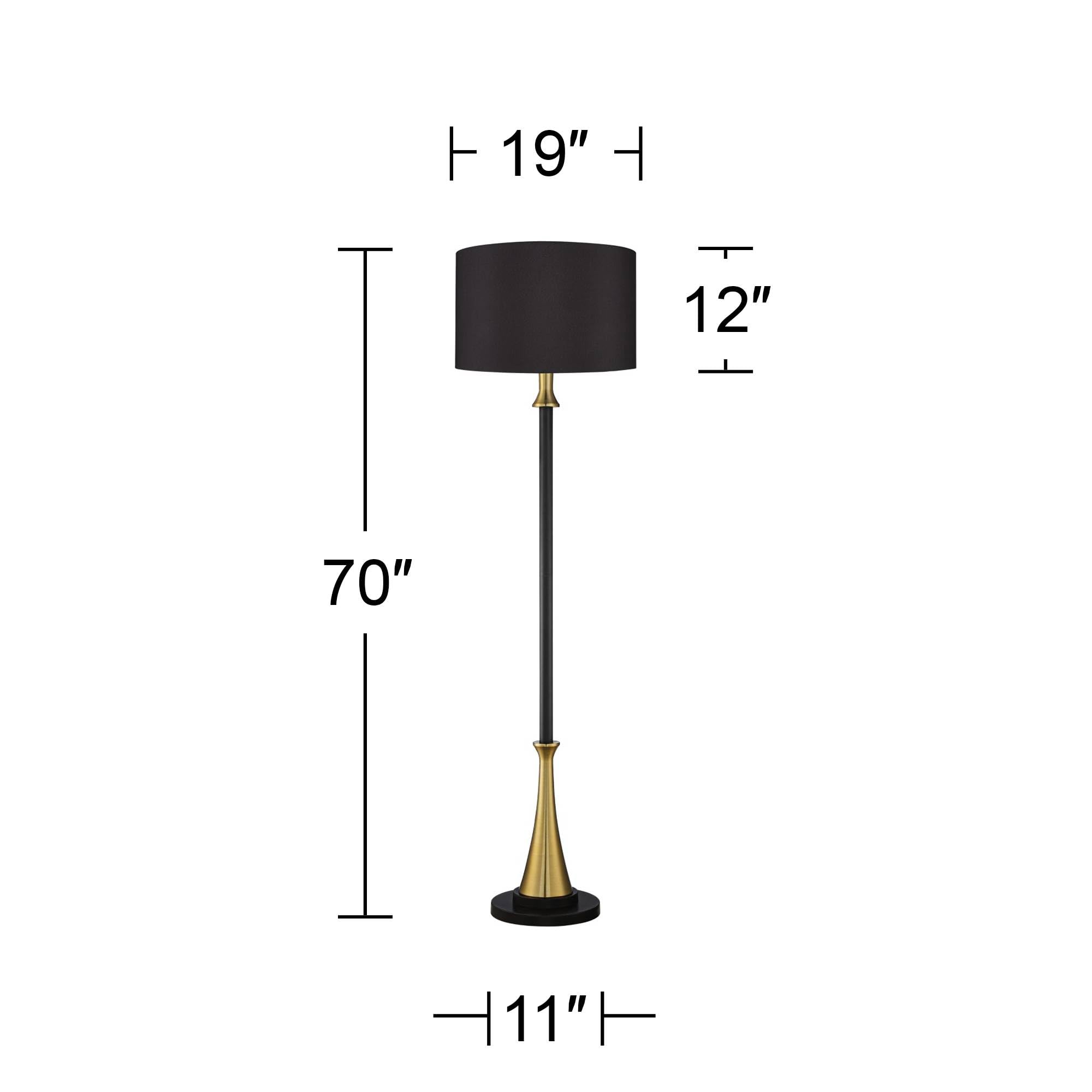 Possini Euro Design Possini Euro Burbank 70" Tall Floor Lamp with Black Shade and Dimmer