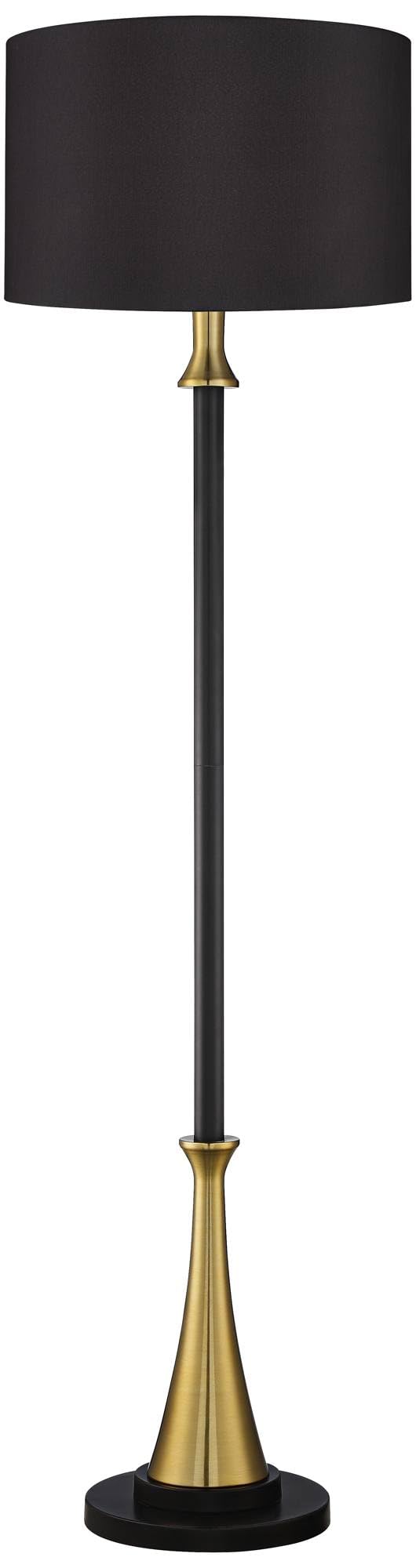 Possini Euro Design Possini Euro Burbank 70" Tall Floor Lamp with Black Shade and Dimmer