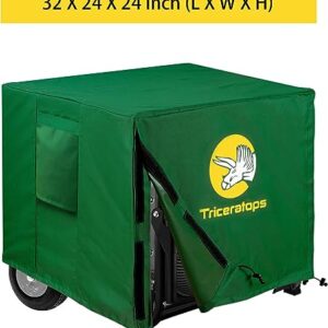 Triceratops Waterproof 600D Oxford Generator Cover 32 x 24 x 24 inch, Outdoor Weather/Fade Resistant Generator Covers for Universal Portable Generators 5000-10000 Watt, Green