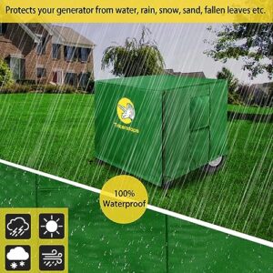 Triceratops Waterproof 600D Oxford Generator Cover 32 x 24 x 24 inch, Outdoor Weather/Fade Resistant Generator Covers for Universal Portable Generators 5000-10000 Watt, Green