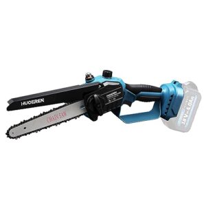 cordless mini chainsaw compatible with makita 18v battery,huoeren brushless handheld 6 inch small chain saw with oiler, 2 chains and chain file for tree branch wood cutting(battery not included)