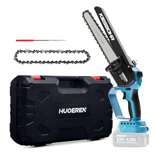 Cordless Mini Chainsaw Compatible With Makita 18v Battery,Huoeren Brushless Handheld 6 Inch Small Chain Saw With Oiler, 2 Chains And Chain File For Tree Branch Wood Cutting(Battery Not Included)