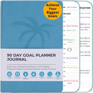 90 day goal setting journal, track progress daily, multiple use cases, one journal for all