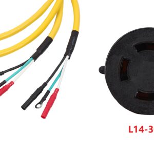 Round Plug Lantern Head to L14-30R 4 Prong Receptacle 120V 30 Amp 6FT Generator Inverter Generator Parallel Cord Cable Kit