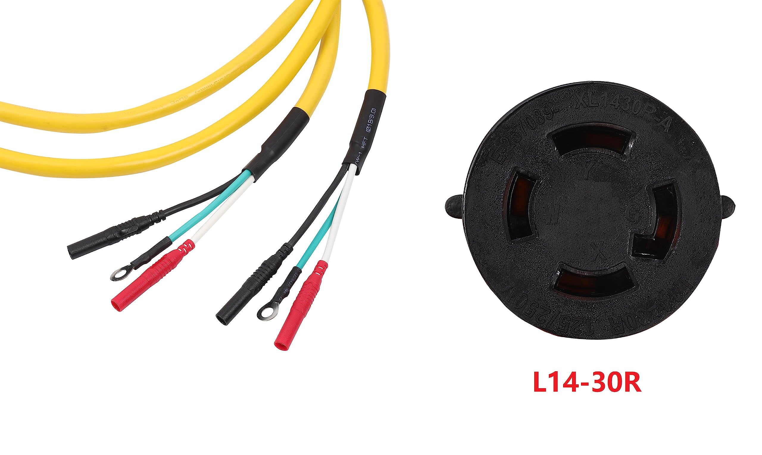 Round Plug Lantern Head to L14-30R 4 Prong Receptacle 120V 30 Amp 6FT Generator Inverter Generator Parallel Cord Cable Kit