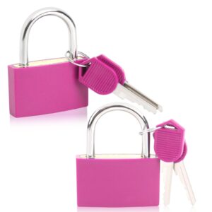 2 pack 42mm large key lock for locker, heavy duty lock with key colored waterproof padlocks keyed alike gym locker lock for indoor and outdoors use