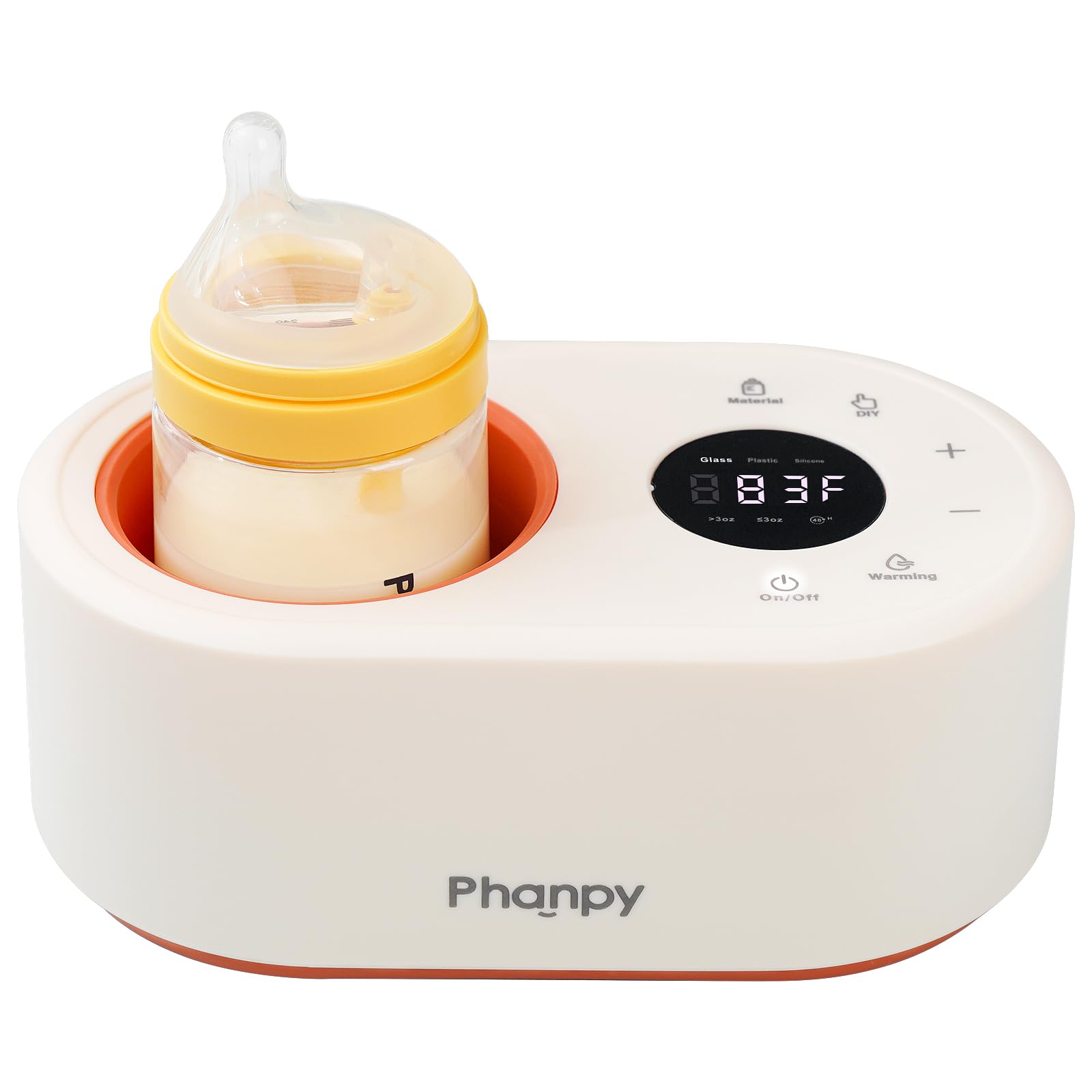 Phanpy Water-Free Bottle Warmer, 12-in-1 Multifuntion Fast Baby Bottle Warmer for Breastmilk, Bottle Warmer for Travel, Milk Warmer for Baby with Adjustable Temp Memory Function