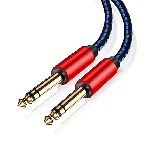 NC XQIN TRS Cable 1/4 to 1/4 Audio Cable,Quarter Inch Cable 1/4 inch Cable Balanced Stereo Audio Cable Nylon Braid - 12FT