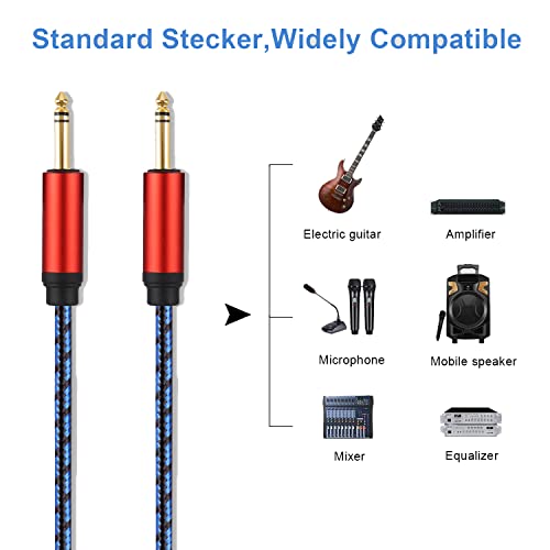 NC XQIN TRS Cable 1/4 to 1/4 Audio Cable,Quarter Inch Cable 1/4 inch Cable Balanced Stereo Audio Cable Nylon Braid - 12FT