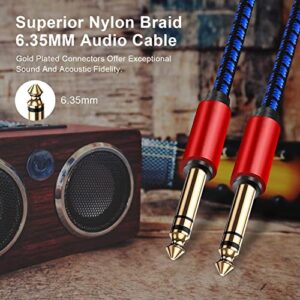 NC XQIN TRS Cable 1/4 to 1/4 Audio Cable,Quarter Inch Cable 1/4 inch Cable Balanced Stereo Audio Cable Nylon Braid - 12FT