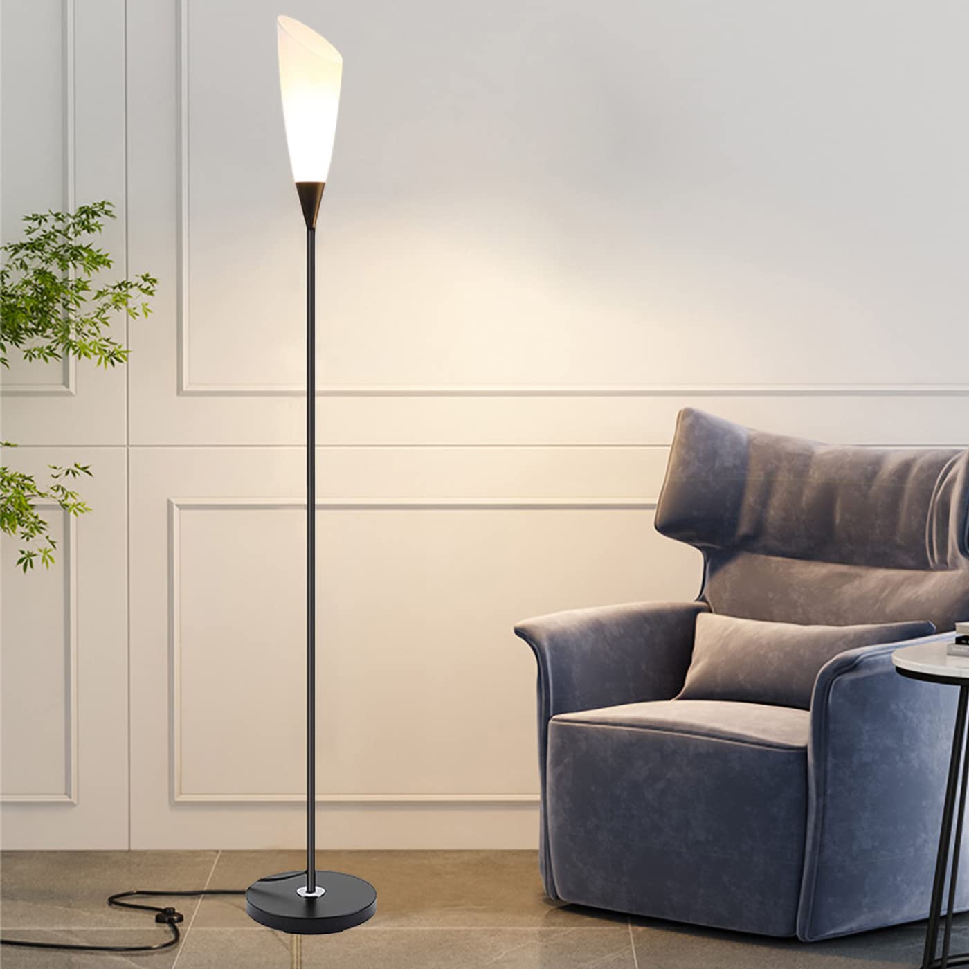 RSMCEKO Floor Lamp - Super Bright Torchiere Floor Lamp - Decorative Standing Pole Lamp Perfect for Living Room,Bedroom,Dining Room,Study,Game Room,Basement,Office.