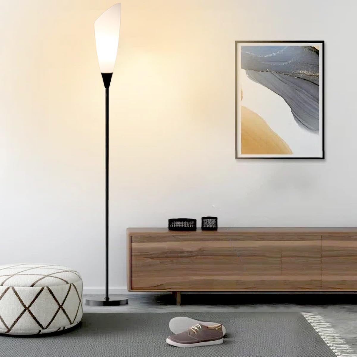 RSMCEKO Floor Lamp - Super Bright Torchiere Floor Lamp - Decorative Standing Pole Lamp Perfect for Living Room,Bedroom,Dining Room,Study,Game Room,Basement,Office.