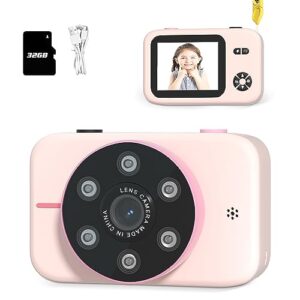 Makolle Kids Camera,Kids Camera for Girls,Kids Digital Camera Kids Video Camera for vlogging Christmas Birthday Gifts for Girls Age 3-9 Portable Toy for 3 4 5 6 7 8 Year Old Girls with 32GB SD Card