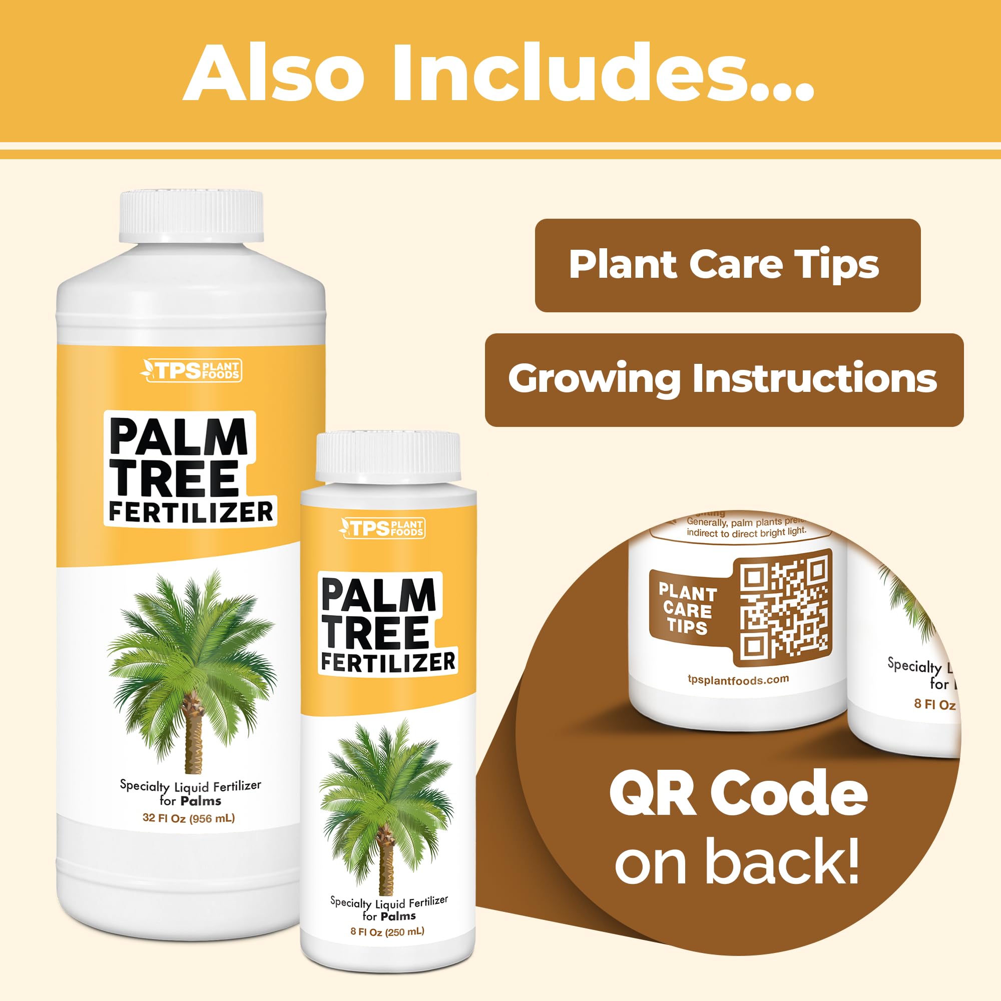 Palm Tree Fertilizer for All Palms and Ferns, Liquid Plant Food 8 oz (250mL)