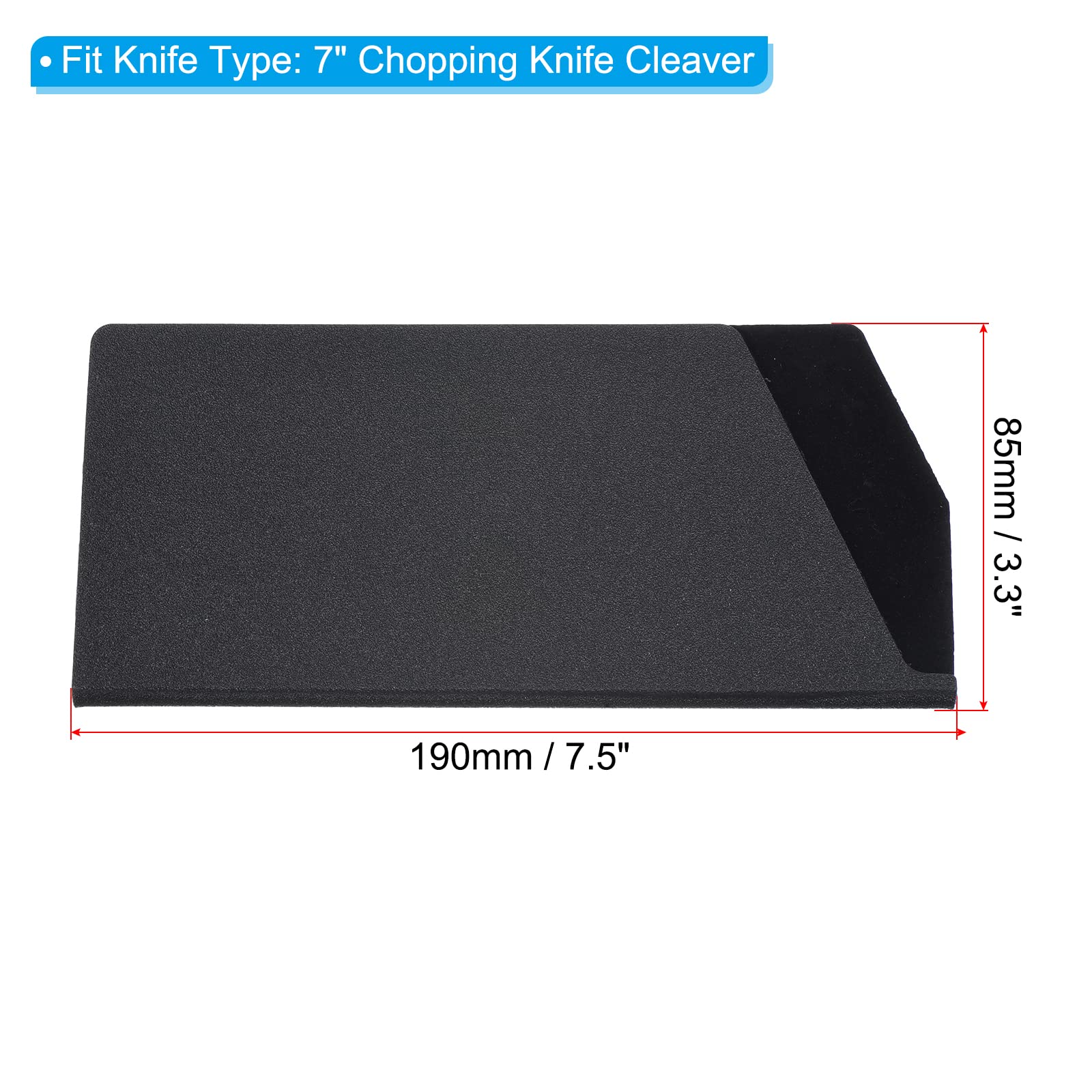 PATIKIL ABS Knife Cover Sleeves for 7" Chopping Knife Cleaver, Knives Edge Guard Blade Protector Universal Knife Sheath for Home Kitchen, Black