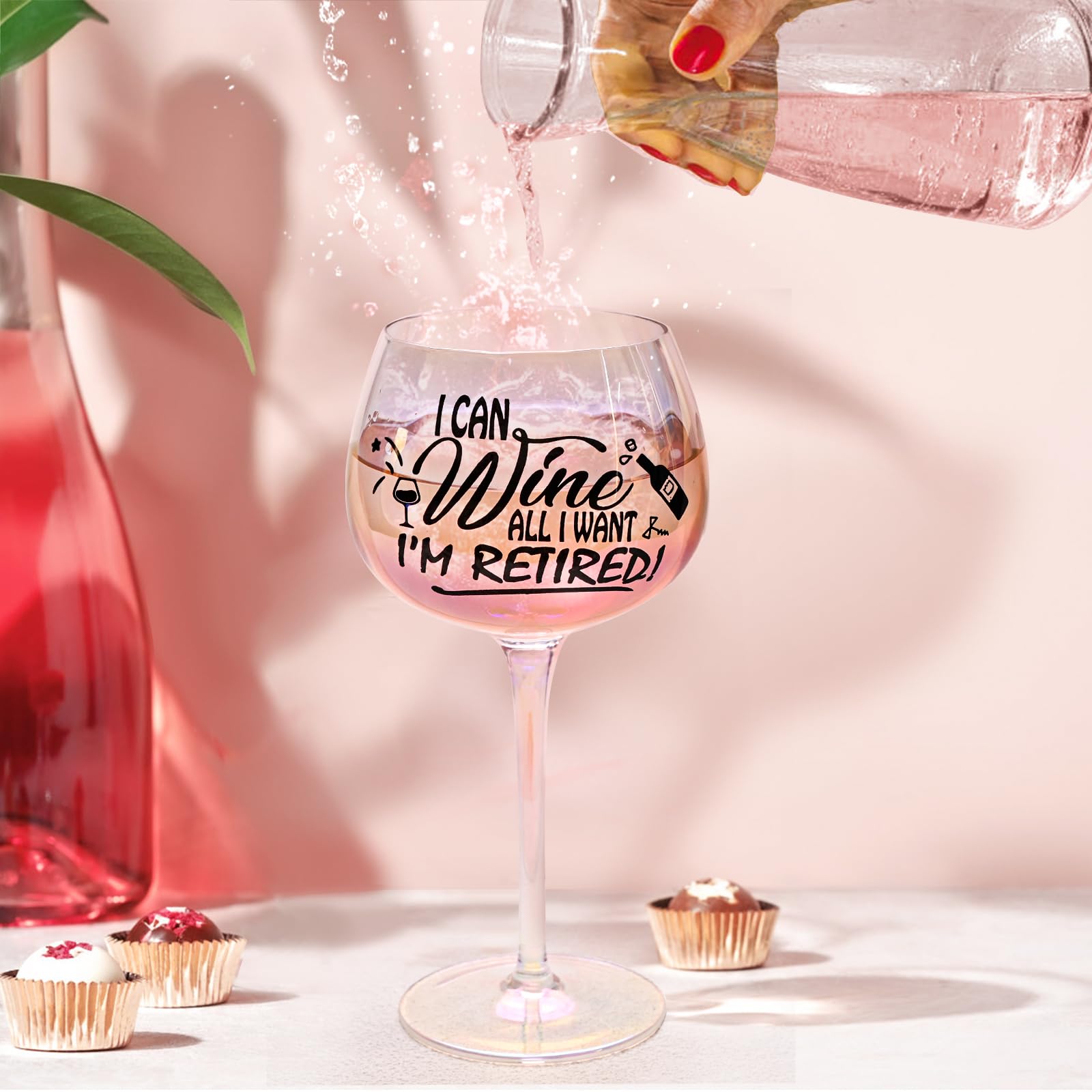 Retirement Gifts for Women - Funny Retirement Wine Glass - Humorous Gift for Retired Coworkers - Unique Wine Glass With Funny Saying - Happy Retirement Gifts