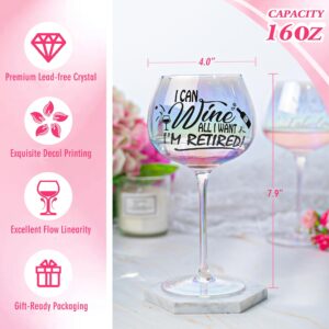 Retirement Gifts for Women - Funny Retirement Wine Glass - Humorous Gift for Retired Coworkers - Unique Wine Glass With Funny Saying - Happy Retirement Gifts